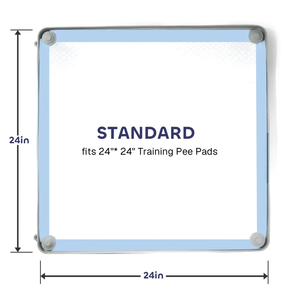 Leak-Proof Non-Slip Silicone Dog Pee Pad Holder for 24" x 24" Training Pads - Portable and Easy to Clean with Fixed Buttons