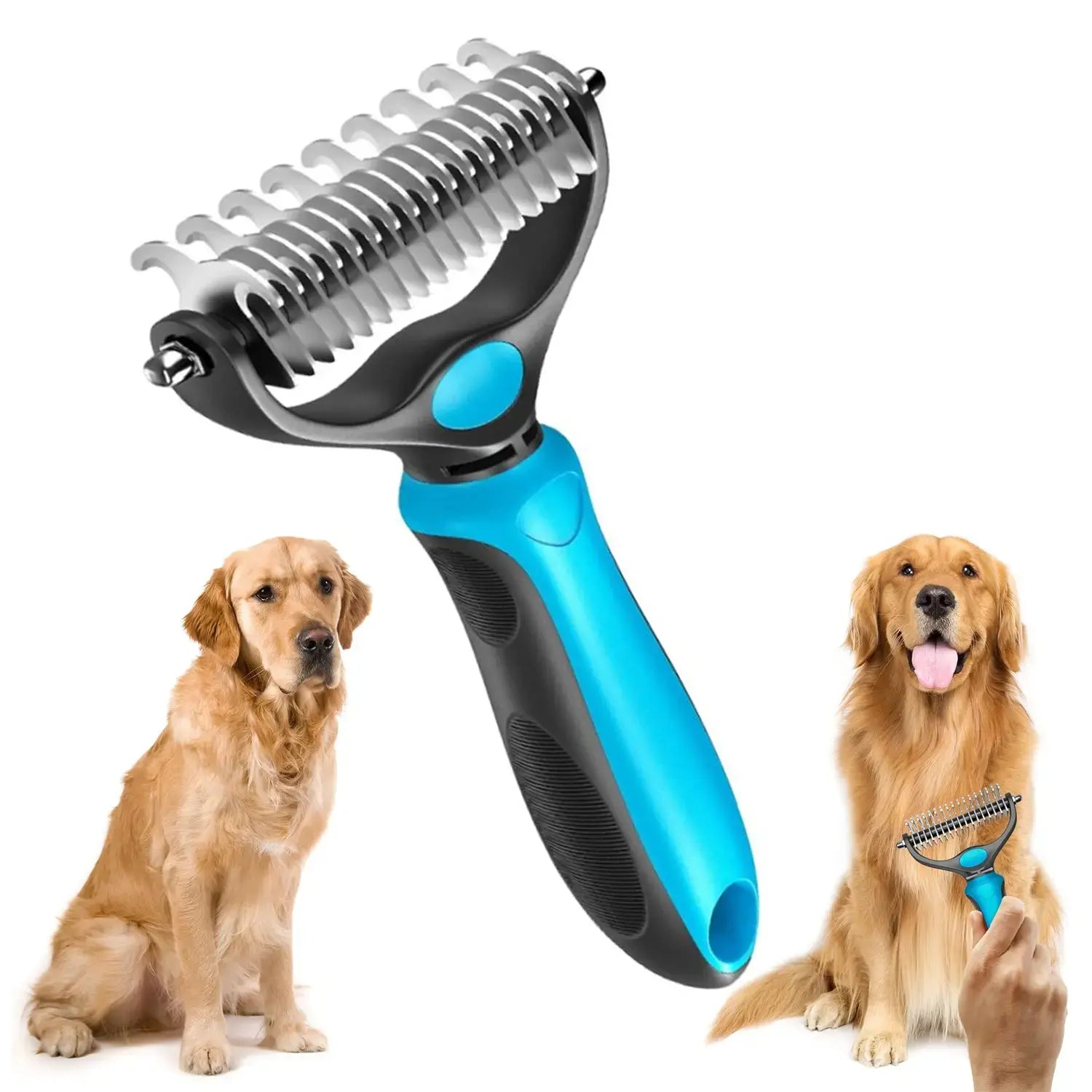 Summervibes Professional Pet Grooming Brush - Dual-Sided Shedding and Dematting Comb for Dogs and Cats, Reducing Shedding and Loose Hair Effortlessly