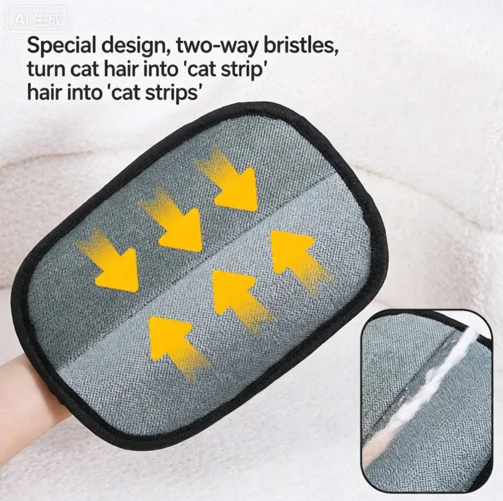 SEAMIND Electrostatic Pet Hair Remover Gloves for Dogs and Cats - Effective Shedding Mitt with Gentle Massage Function, Reduces Fur on Furniture and Clothing (1 Pair)