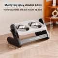 Elevated Stainless Steel Dog Feeding Bowls Set with Non-Slip Design for Small Dogs and Cats, Includes 2 Bowls and 1 Adjustable Raised Feeder
